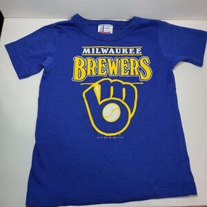 Vintage Garan 1988 MILWAUKEE BREWERS MLB Blue Baseball T-Shirt Kids Size 5-6